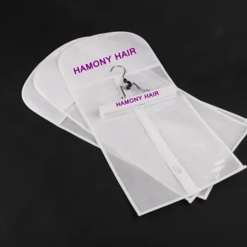 Zipper Hanger Hair Extension Packing Suit Case Bags Cotton Hair Packaging Black 100sets with Logo Antistatic Zipper Top Accept