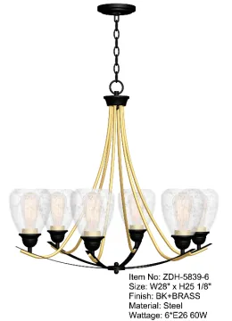 Indoor Decorative Glass Chandelier Pendant Lamp