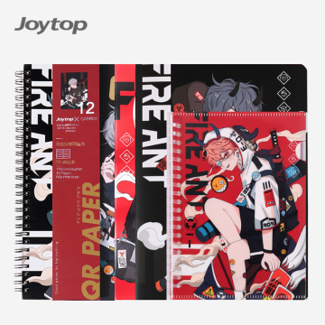 Joytop 2019 Grosir Anime Notebook: A5 B5 Hot Stamping Softcover Sewn Glue Giral PP Cover Loose Leaf Binder