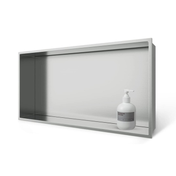 Mondeway Stainless Steel Shower Niche: A No-Tiling Required 24" x 12" x 4" Storage Solution with Brushed Finish for Your Bathroom