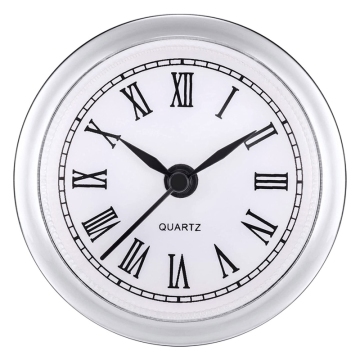 Small 38MM Craft Quartz Silver Clock with Number Inserts Movement