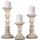 Set of 3 Hand Carved Decorative Candle Holders