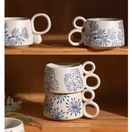 Vintage Coarse Pottery Breakfast Milk Mug