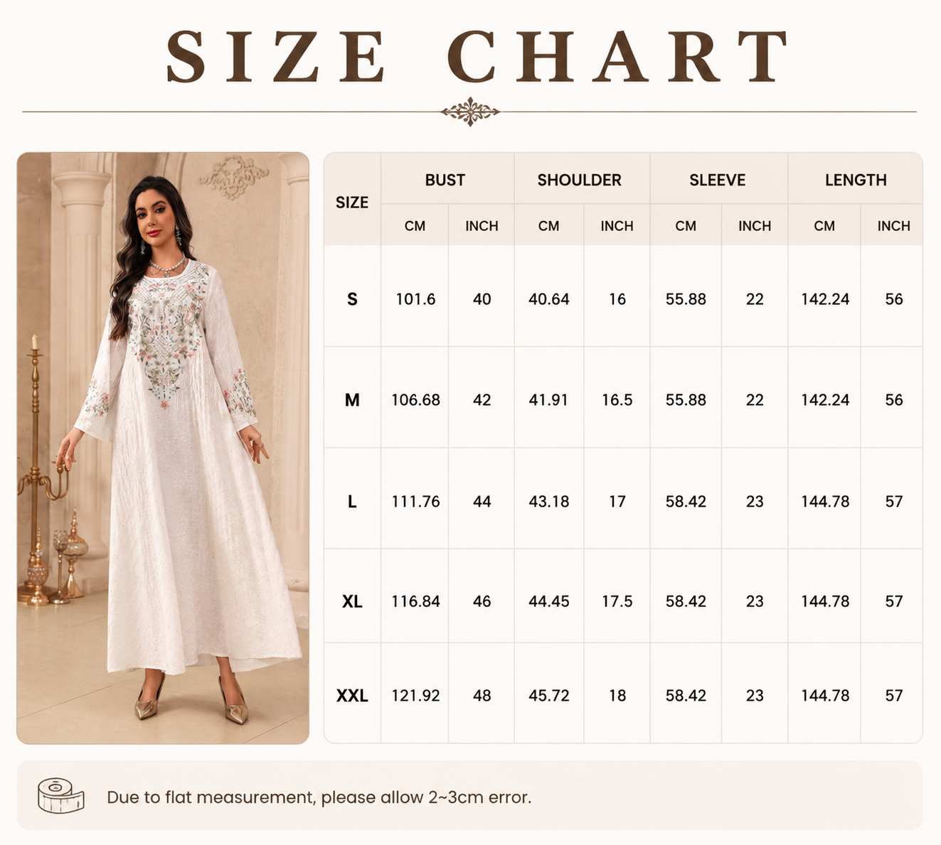 Embroidered Rayon Abaya Dress Front View