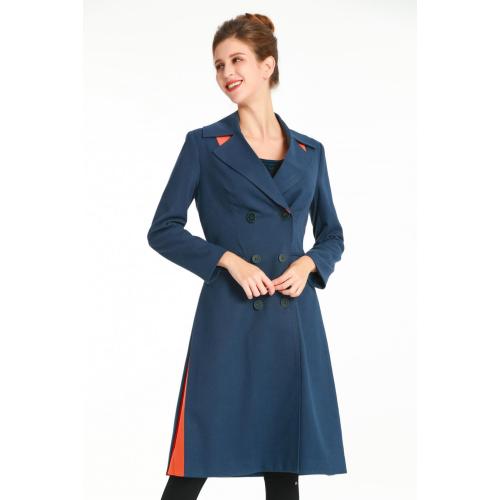 Suit-style Long Sleeve Trench Coat