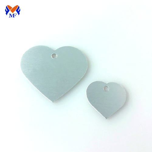 Stainless steel blank heart dog tag