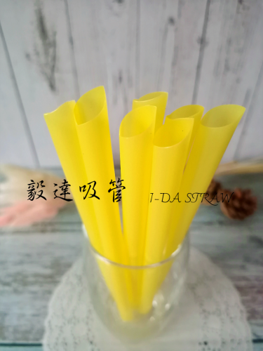Pajita de beber color amarillo Envoltura individual 12mm * 22cm