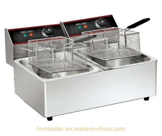 Kitchen Equipment Counter Top 12L Electric Fryer 2-Tank 2-Basket 5kw Desktop Fryer