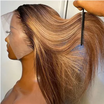 Vendor Wholesale trantsparent lace Highlight Wig Ombre Hair Wig highlighted lace front human wigs