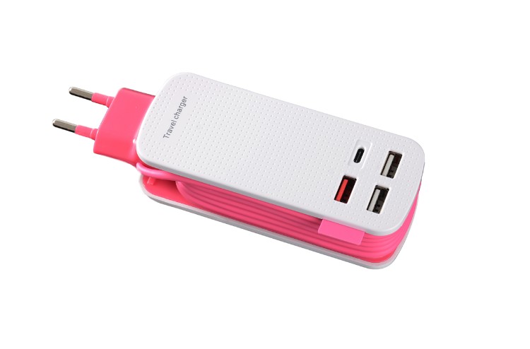 EU plug Travel Charger with 4 USB Port