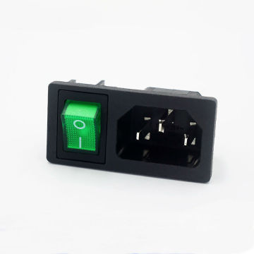 AC Inlet Male Plug Power Socket with Fuse, C13/C14