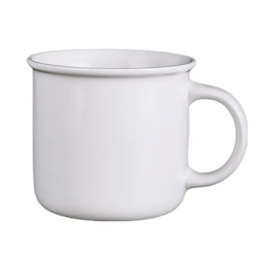 Wholesale Customizable LOGO White Large 420ML Ceramic Mugs for Home and School