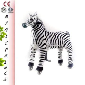 Dalian Magicprince Plush ride on animal toy Animal scooter Zebra on wheels for 8 years olds