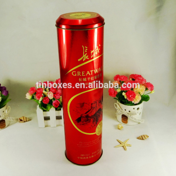 Caja de paquete de regalo redonda recipiente de lata de vino