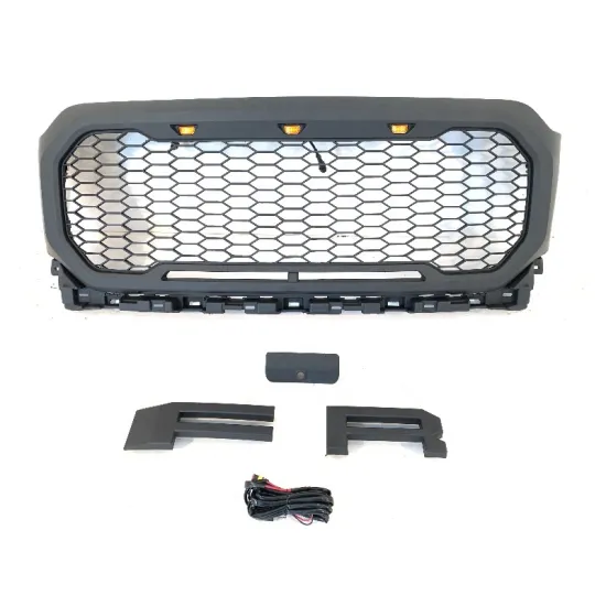 Matte Black Front Mesh Grill with LED Lights for Ford F150 - 2021 New Arrival