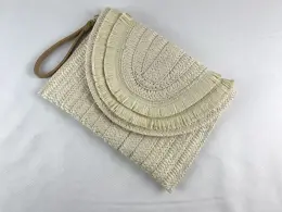 Paper Straw Bag For Lady With PU Handle