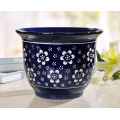 Tentera Laut Blue Glazed Pot hiasan untuk succulents