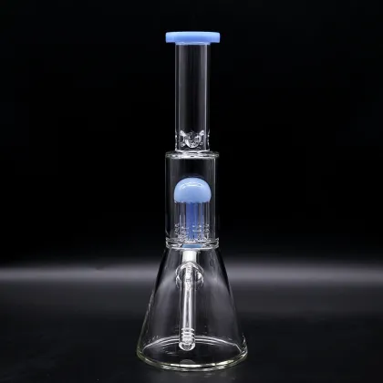 Blue filtered Glass Beaker Bong