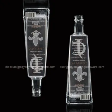 Fancy Liquor Glass Wine Bottles 375ML Screw Top Glass Wine Bottles