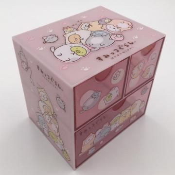 Plastic cube storage box with drawers