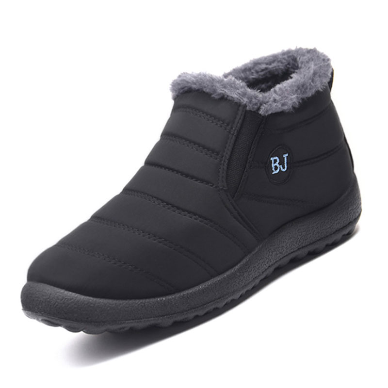 Winter Men Ankle Boots Plus Fur Snow Work Shoes Couple Man Platform Suede Water Proof Boots Men's Winter Sneakers Snow Boots