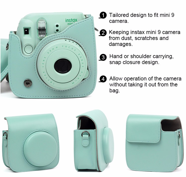 Cyan Instax Camera Case Detail 