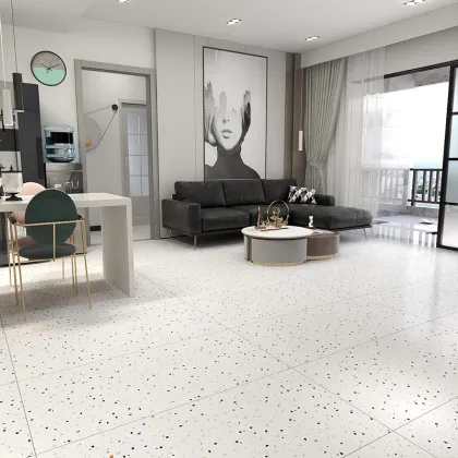 Coloured Cement Terrazzo White Marble 600x1200mm Flooring Tiles