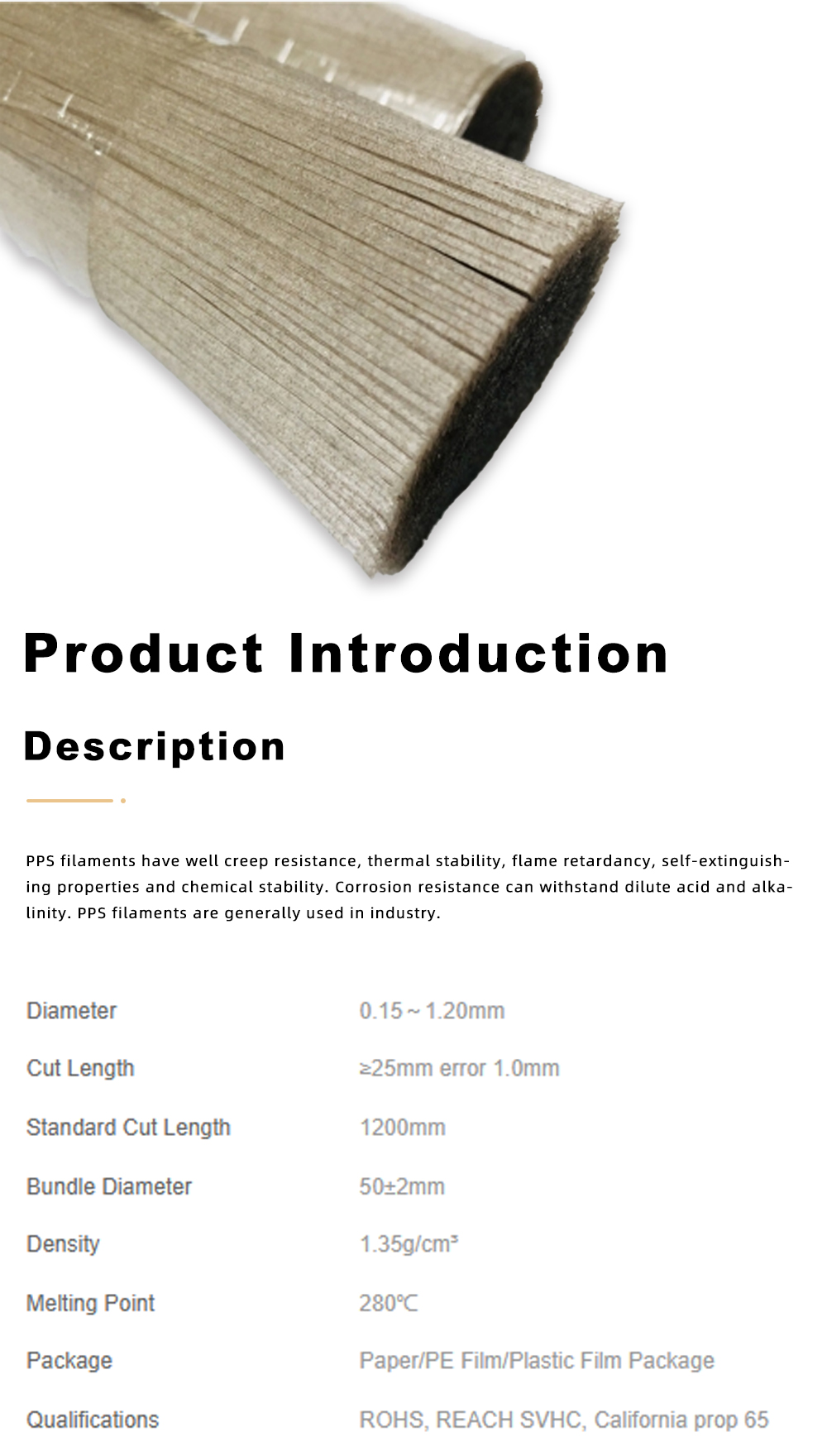 PPS Filaments for Industrial Brush Making x