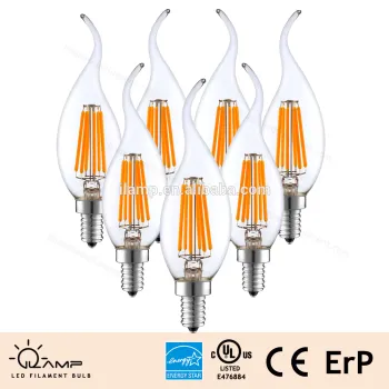 E12 2W Dimmable 40W Equivalent LED Filament Candelabra Light Bulb Used in Chandeliers