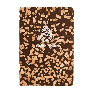 Koffiedik zacht hout materiaal hardcover notebook