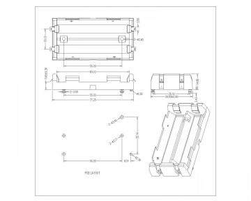 Dual Battery Holder For 18650 Solder Tail