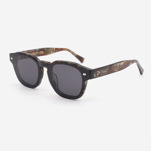 Classic Round Acetate Unisex Clip-On Sunglasses 23A8065