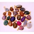 Natural Charms agate semi precious stone necklace with pendant