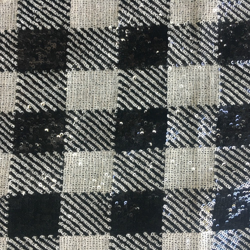 Elegant Square Printed Spangle Embroidery Fabric