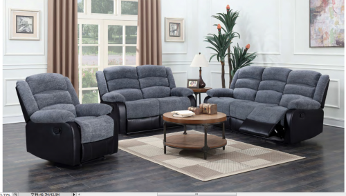 Silla reclinable de tela de color gris para sala de estar