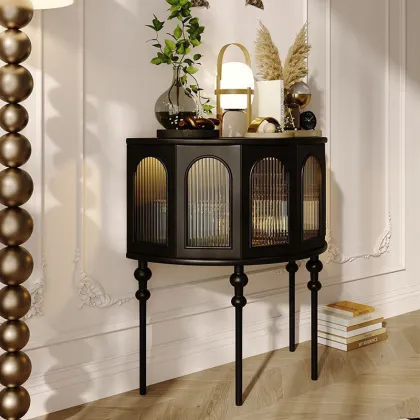 AOMISI CASA French Vintage Solid Wood Bedside Table
