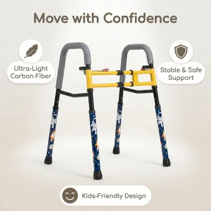 Foldable Pediatric Walker with Printed Design