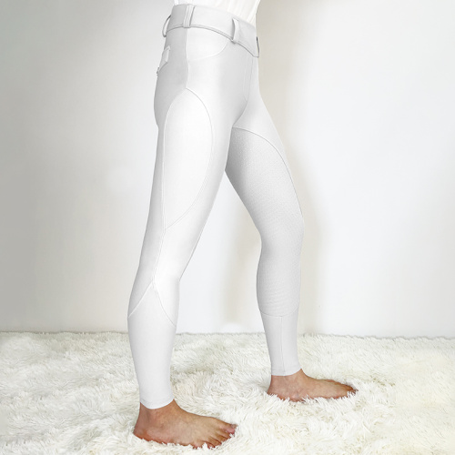 White Kid Equine Breeches Moisture Wicking Tights