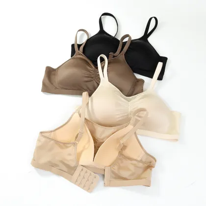 European and American Women's Thin Cup Large Size Solid Color Invisible Big Cup Bra