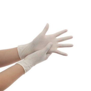 Guantes médicos de látex guantes desechables blancos