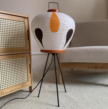 Japanese Handmade Rice Paper Table Lamp - Creative Decorative Lantern with Tripod Metal Base