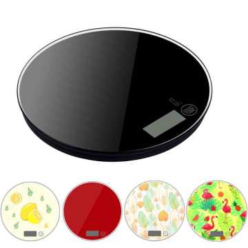 Black Round Digital Küchenskala 5 kg/1 g Präzision für die Lebensmittelmessung