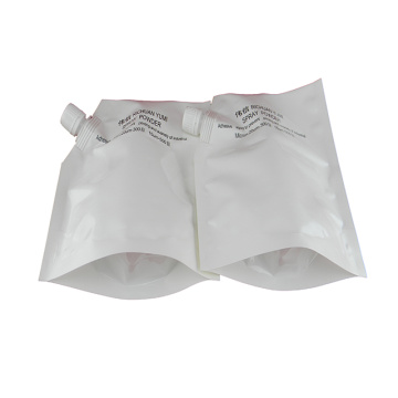 custom white plastic 500g powder toner packaging bag