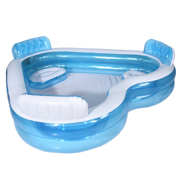 Ang hugis-puso na backrest swimming pool inflatable family pool