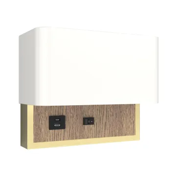 Holiday Inn H5 Hotel Lamp with USB Ports and Switch