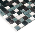 Mixed Black Mosaic Tile Backsplash Square Sheet Glass