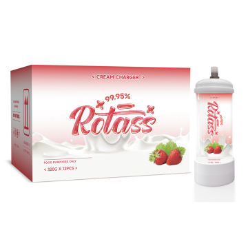 Rotass 320g Strawberry Whipped Cream Charger Cartridges: 0.52L of Flavored Cream Whipping Aerosol Cans
