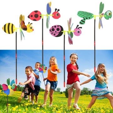 3D Sequins Animal Bee Windmill Wind Spinner Home Garden Yard Decoration Kids Toy Dropship