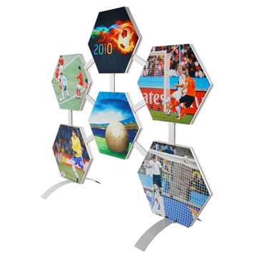 Kozijnloze stof Display, Hexagon stof Display