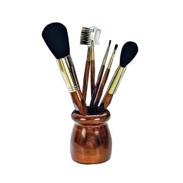 Geitenhaar 6 pc&#39;s make -up borstel set houder